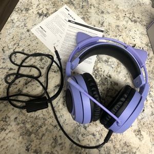 Purple cat ear gaming headset 💜